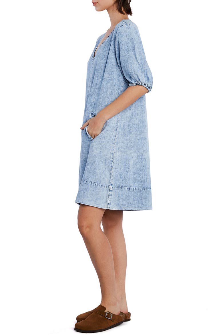 V-Neck Denim Dress, Alternate, color, DENIM FOAM