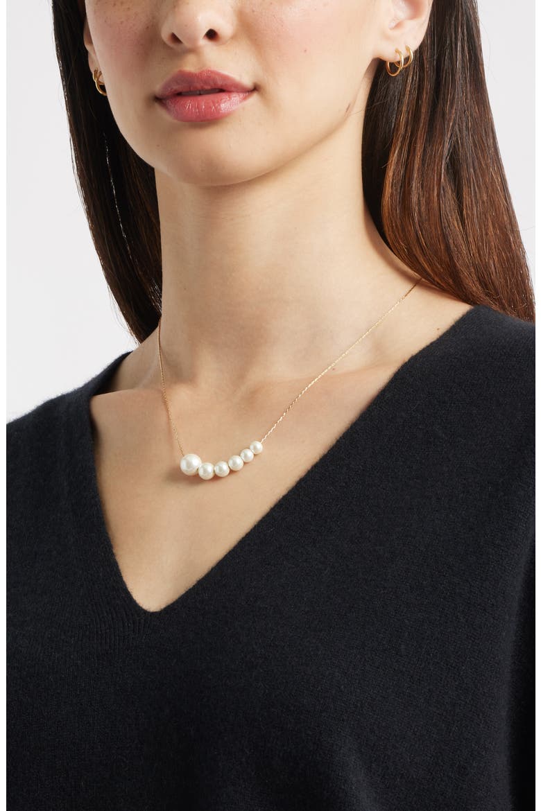 Graduated Freshwater Pearl Necklace, Alternate, color, WHITE- GOLD