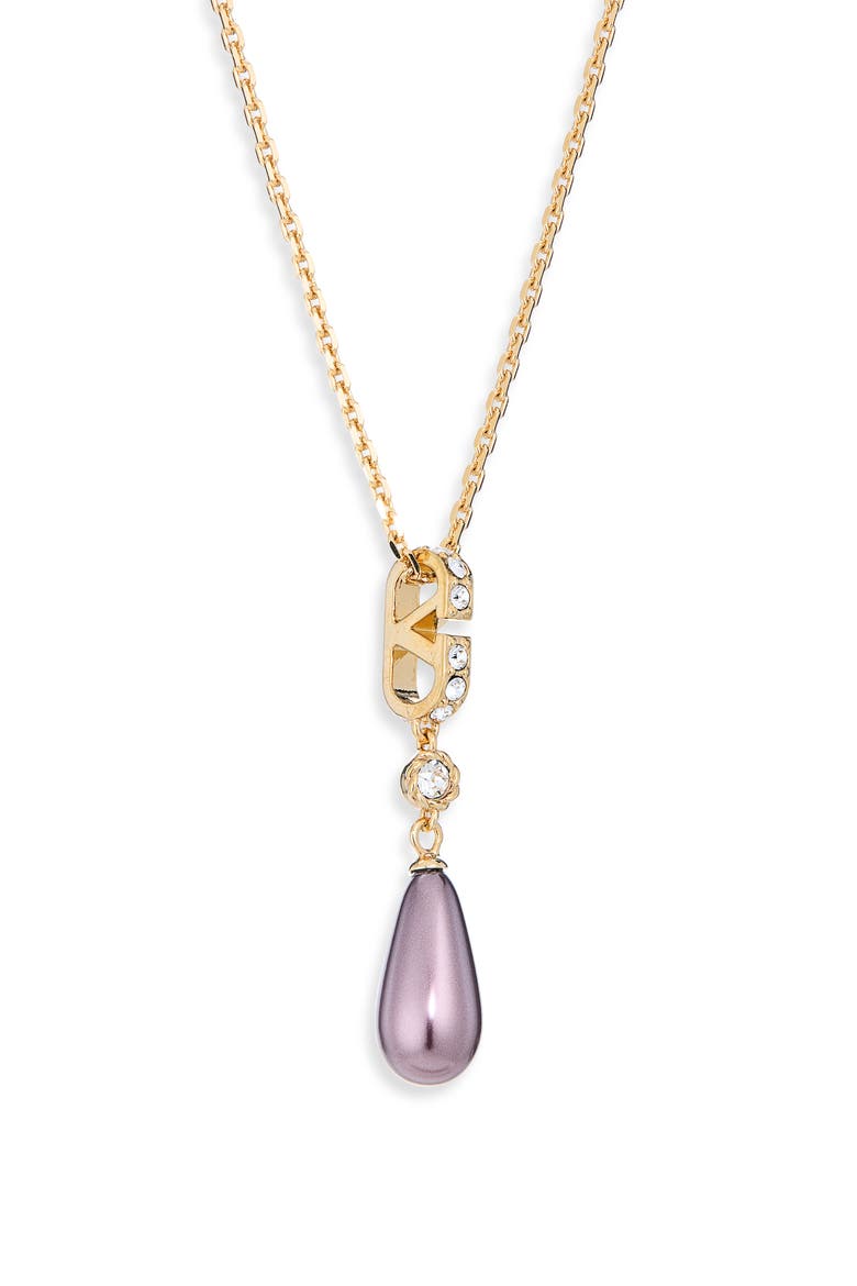 VLOGO Signature Pendant Necklace, Main, color, GOLD