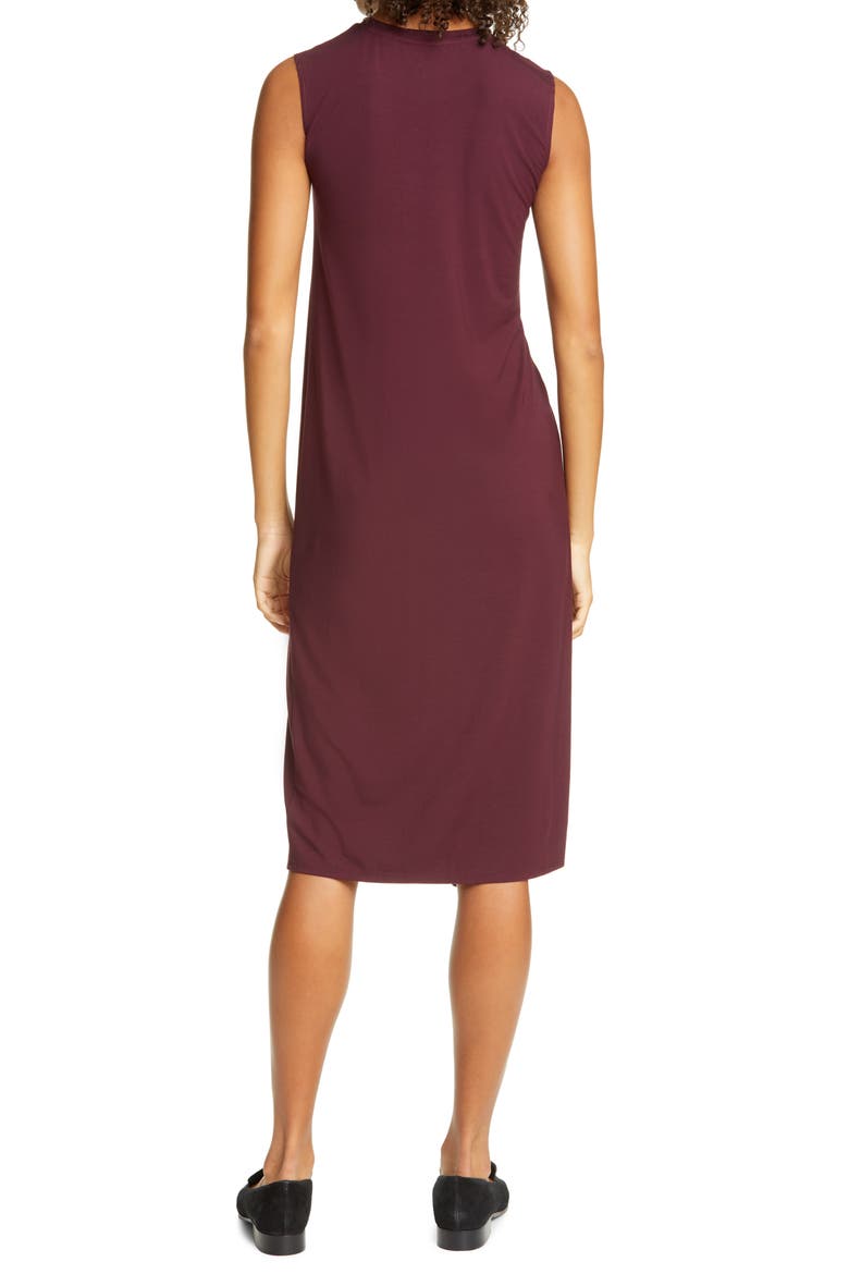 Gathered Sleeveless Dress, Alternate, color, BORDEAUX