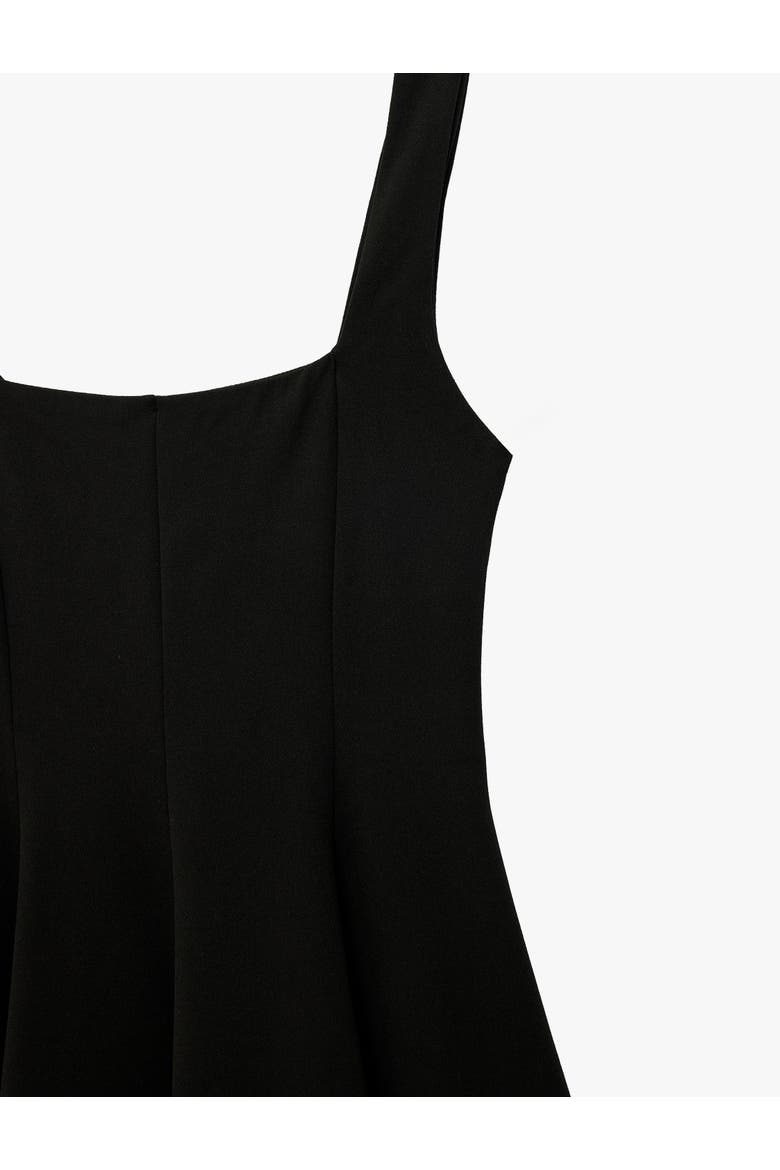 Strappy Square Neck Mini Dress, Alternate, color, BLACK