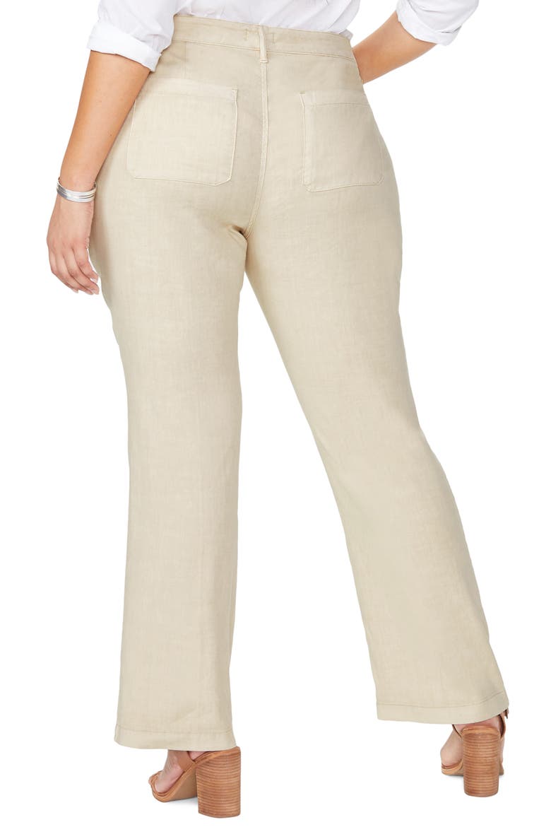 Stretch Linen Blend Trousers, Alternate, color, STRAW