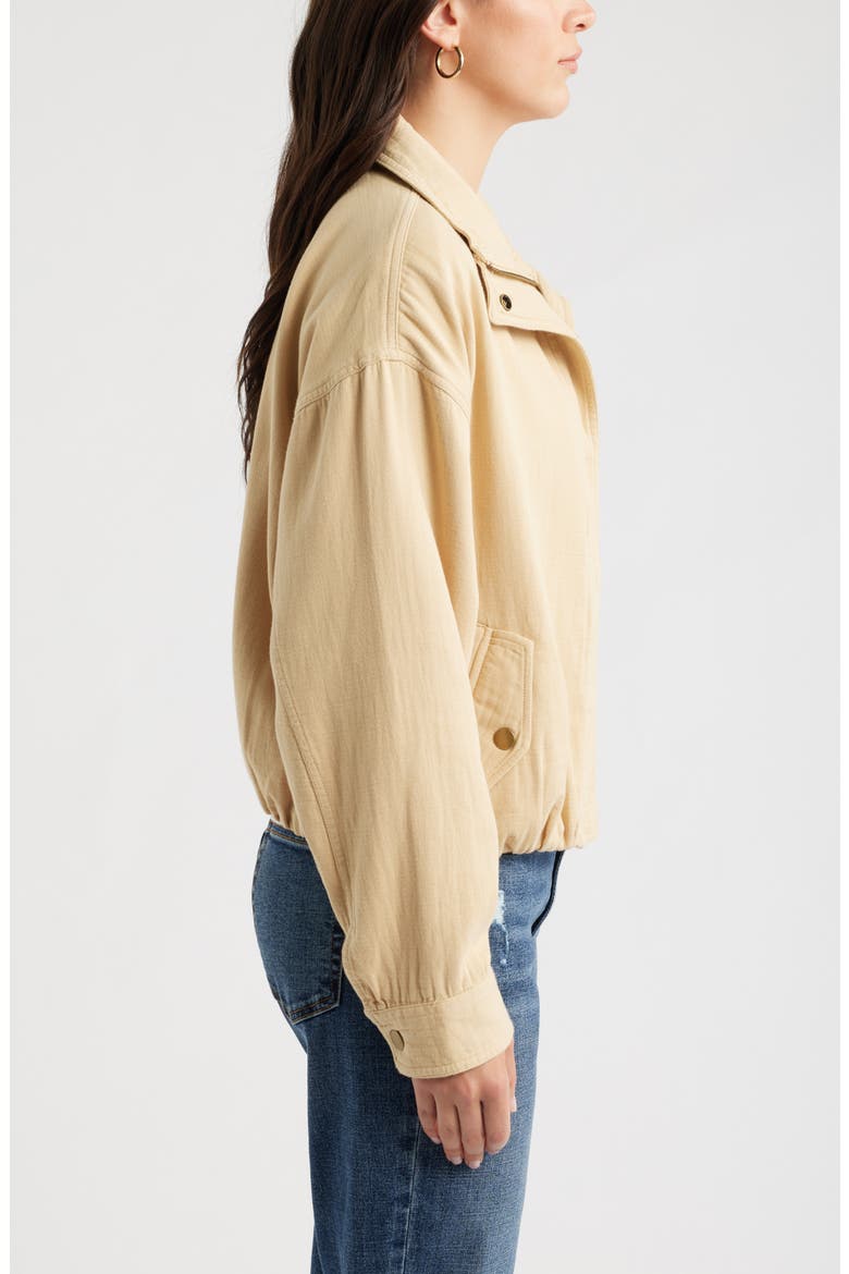 Bubble Hem Cotton Twill Jacket, Alternate, color, TAN SHORE