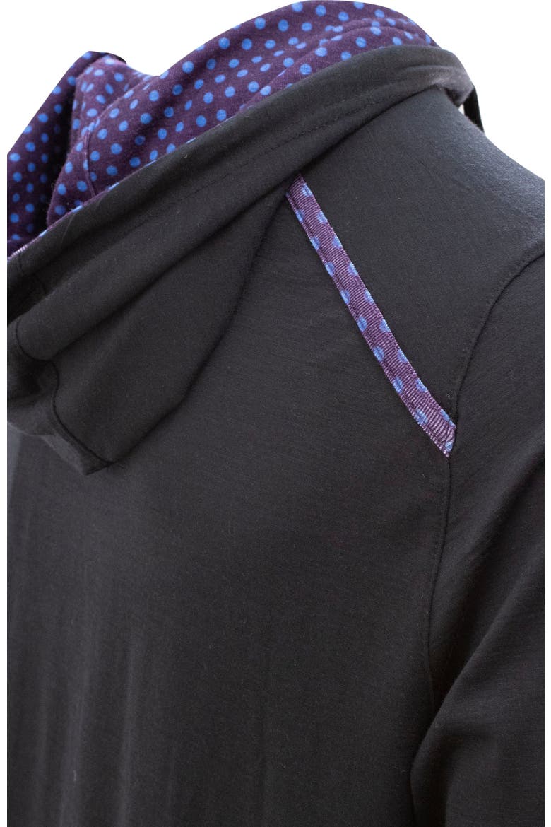 Hugo Extra Fine Merino Wool Lightweight Hoodie, Alternate, color, Black