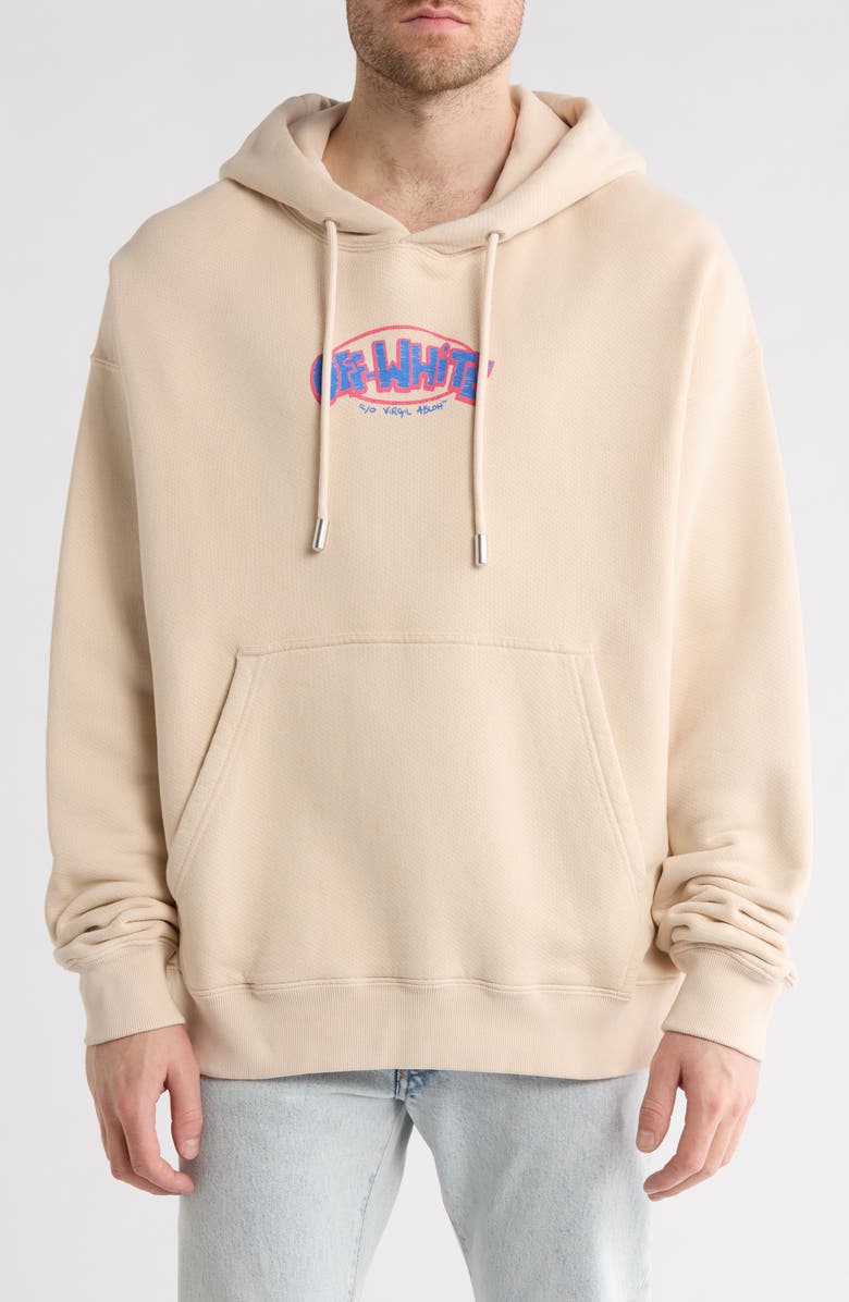 Off-White Sketch Arrow Skate Hoodie, Main, color, Beige And Blue