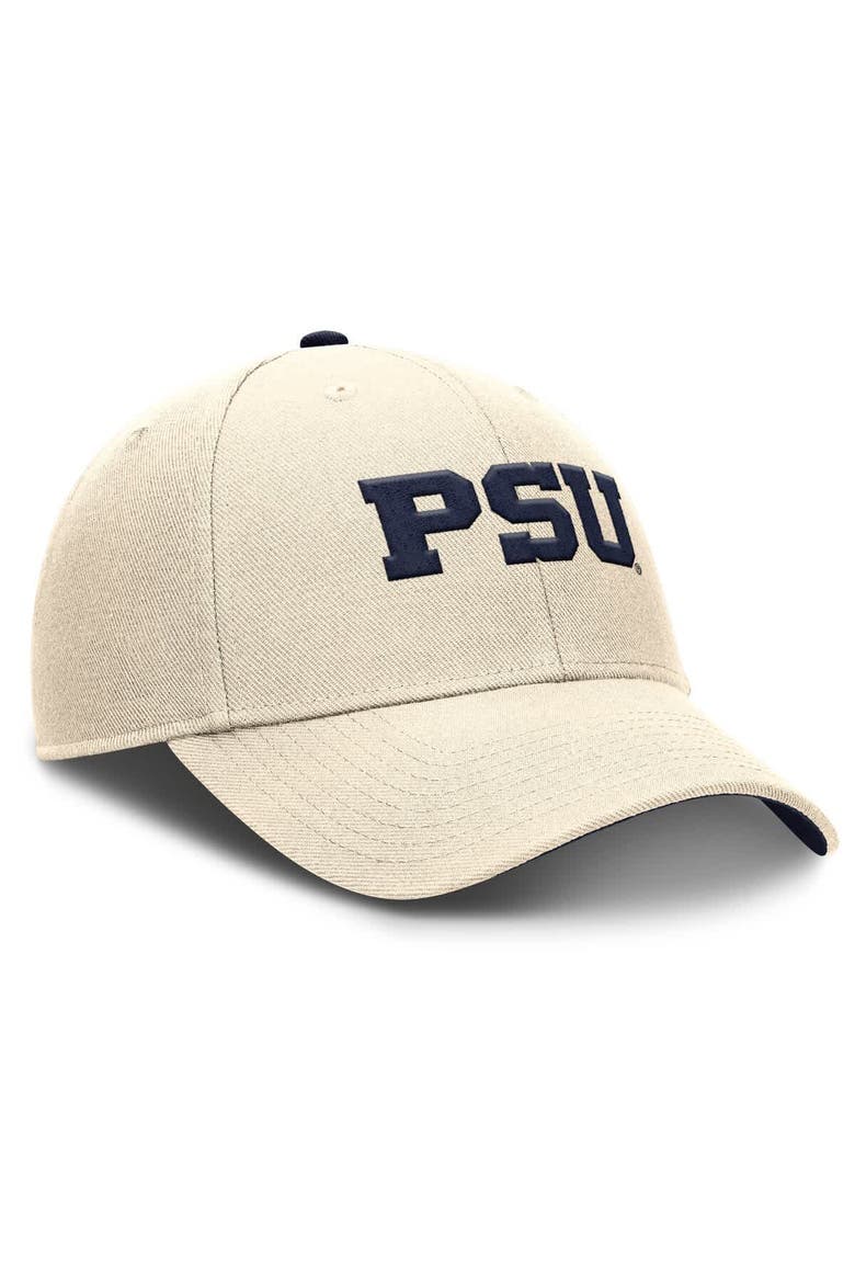 Men's Nike Natural Penn State Nittany Lions Rise Primetime Performance Trucker Adjustable Hat, Alternate, color, Natural
