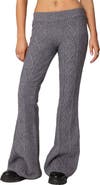 EDIKTED Ray Cable Stitch Knit Flare Sweater Pants