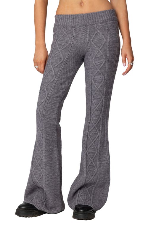 EDIKTED EDIKTED RAY CABLE STITCH KNIT FLARE SWEATER PANTS