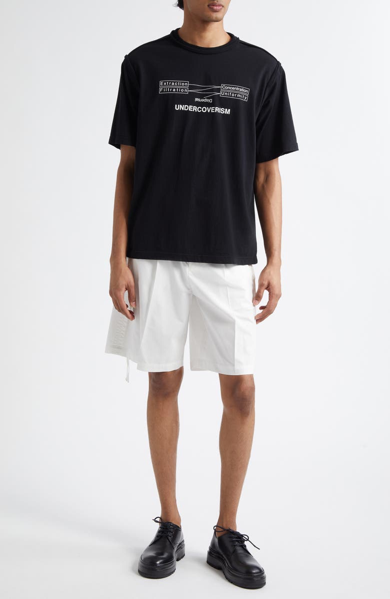 Undercover Pleat Front Bermuda Shorts, Alternate, color, White