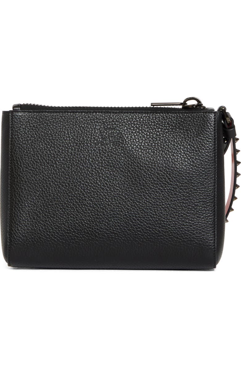 Christian Louboutin Mini Cabata Soft Leather Pouch, Alternate, color, Black/ Gun Metal