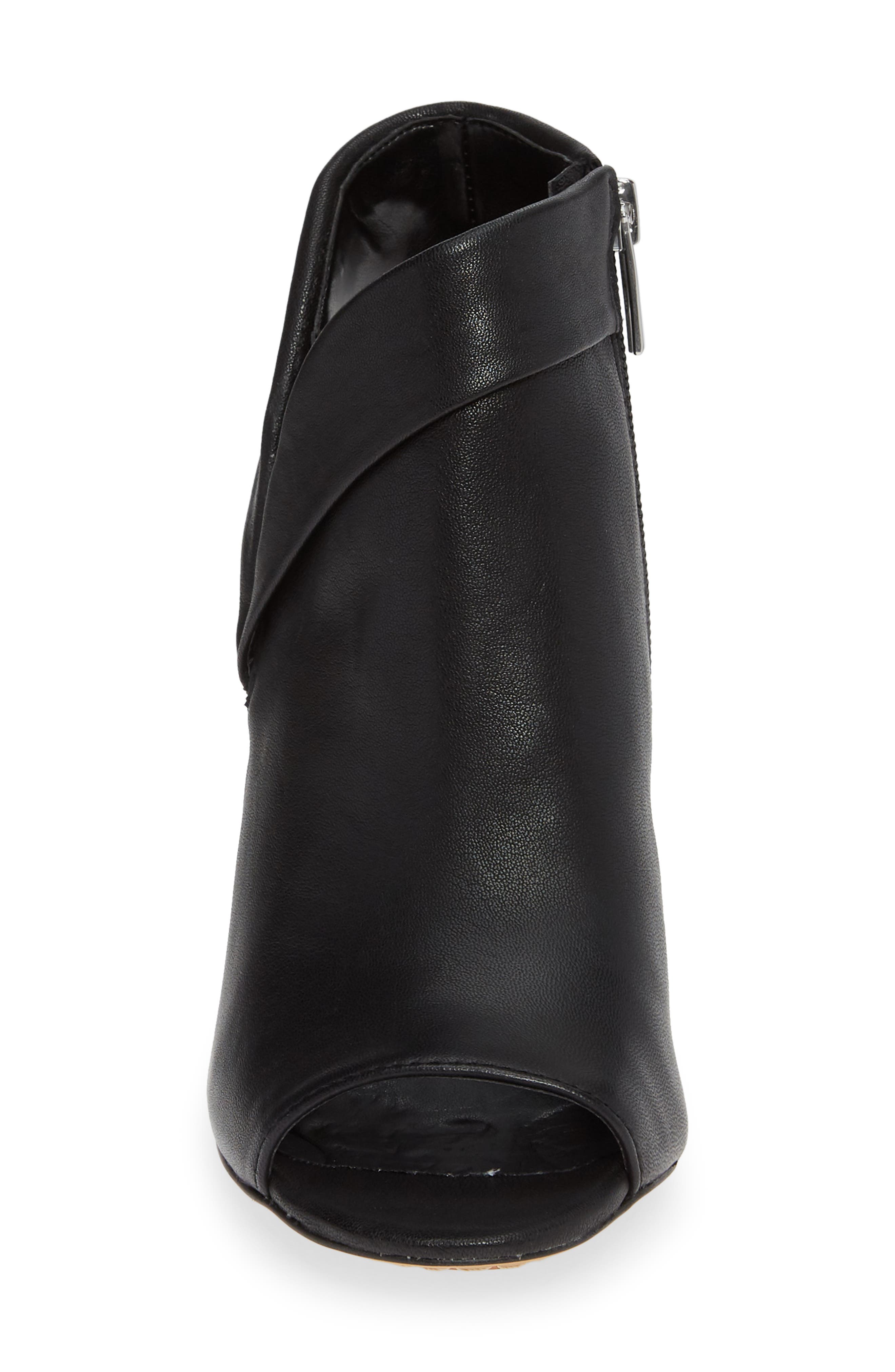 Cholia Asymmetrical Sandal Bootie, Alternate, color, BLACK LEATHER