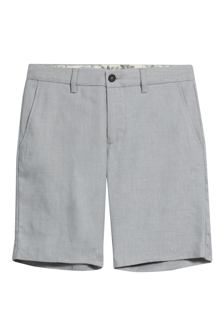 Lahaina Bay Flat Front Linen Blend Shorts, Main, color, BALA SHARK
