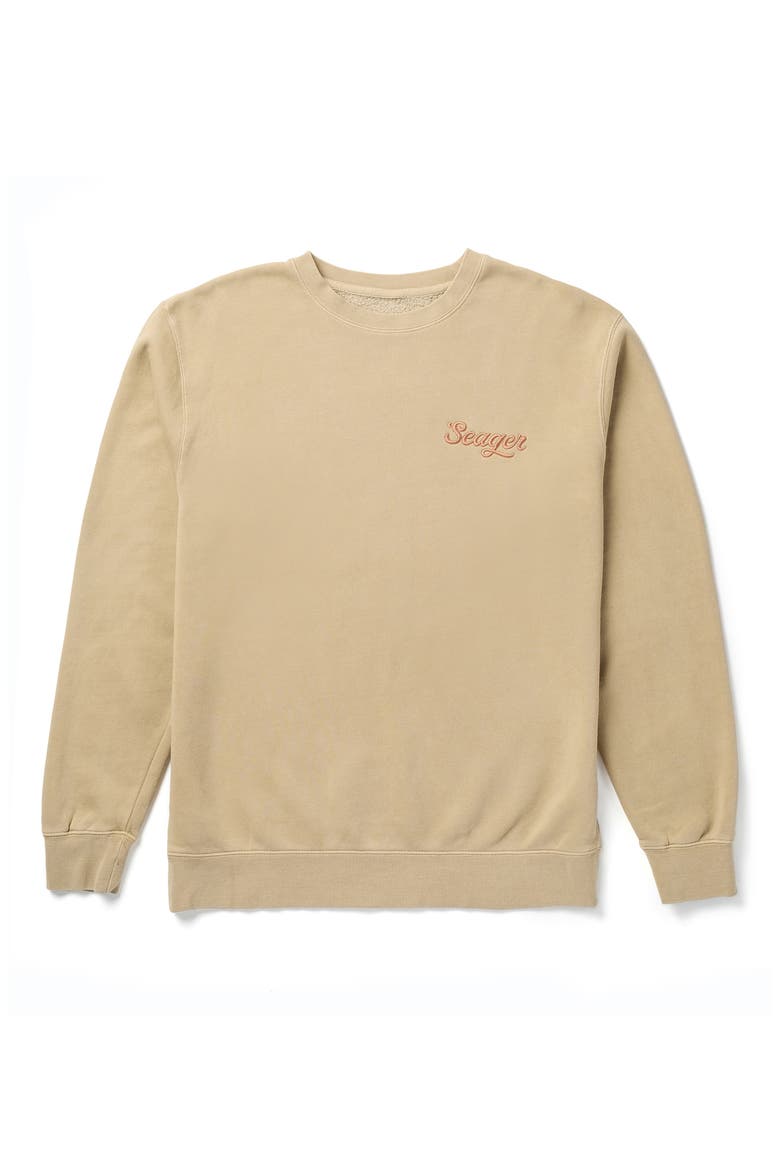 Russ Logo Embroidered Fleece Crewneck Sweatshirt, Main, color, PIGMENT STONE
