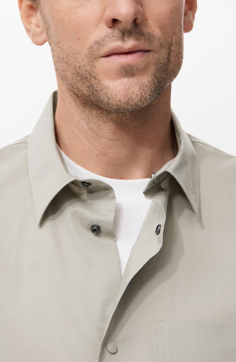MANGO Relaxed Fit Solid Snap-Up Shirt, Alternate, color, Beige
