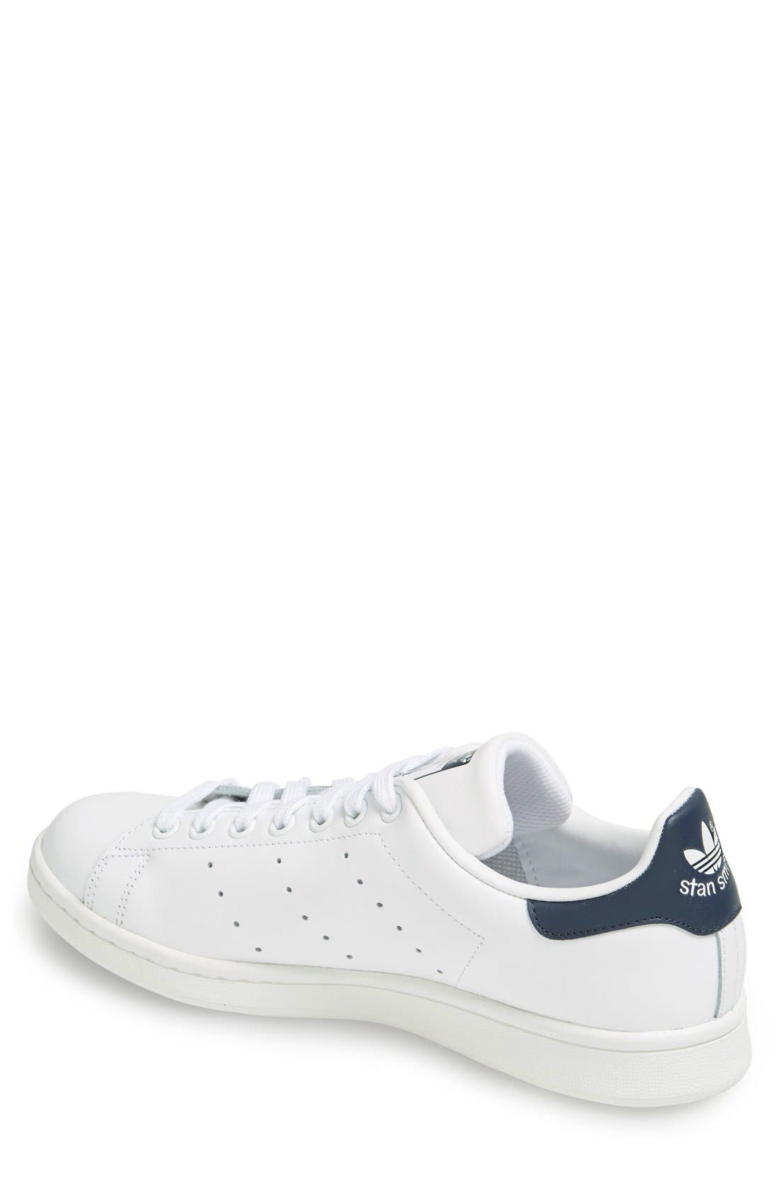 adidas Stan Smith Sneaker, Alternate, color, White/White/Dark Blue