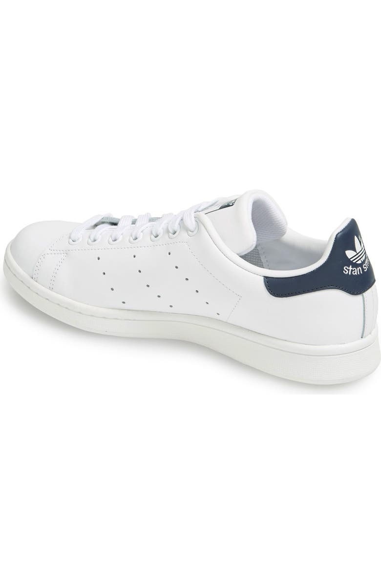 adidas Stan Smith Sneaker, Alternate, color, White/White/Dark Blue