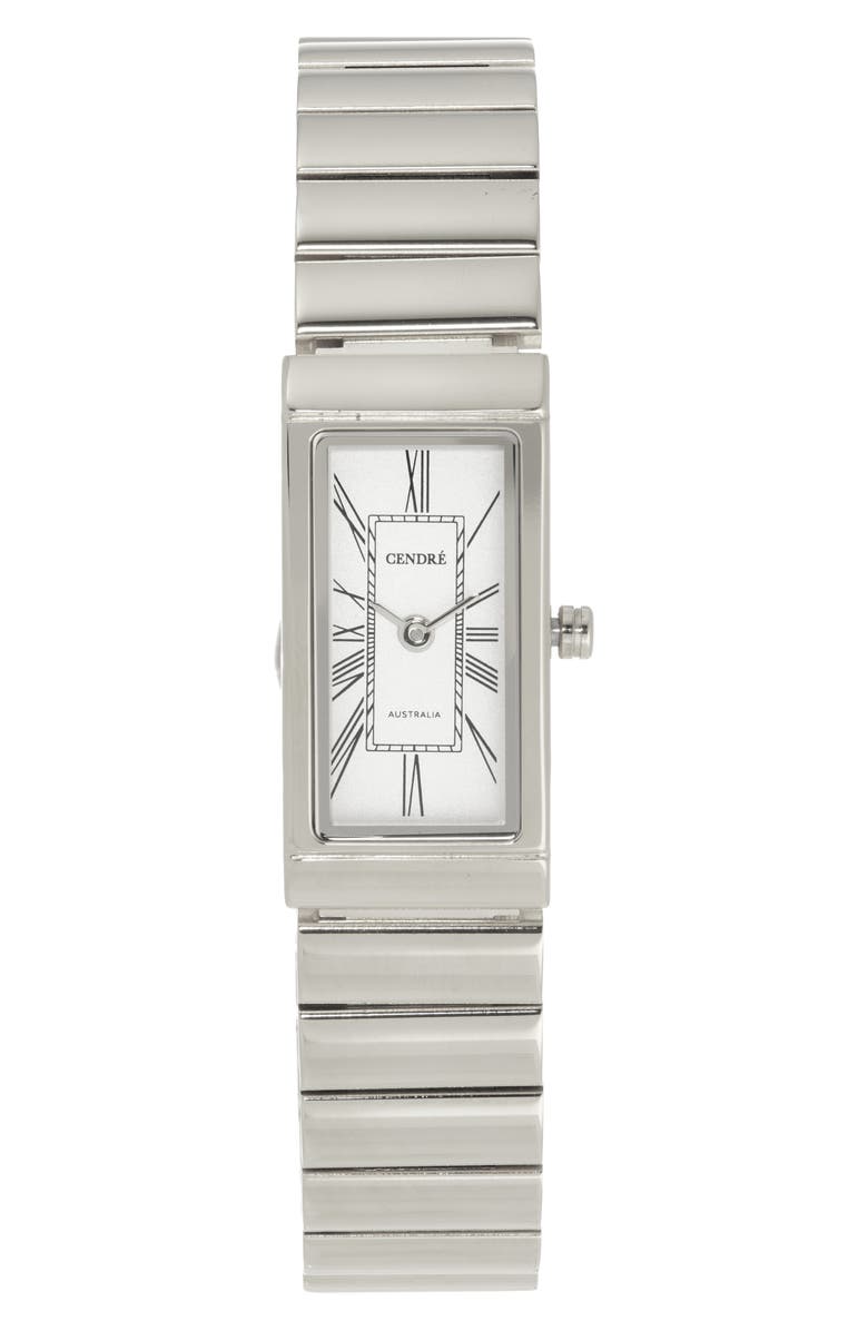 CENDRE Soho Tank Bracelet Watch, 15mm x 30mm, Main, color, Silver