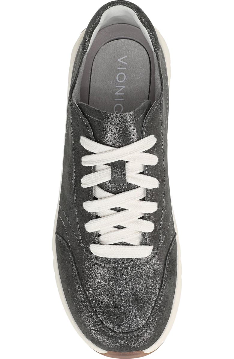 Vionic Uptown Metallic Suede Sneaker, Alternate, color, Polluted Silver