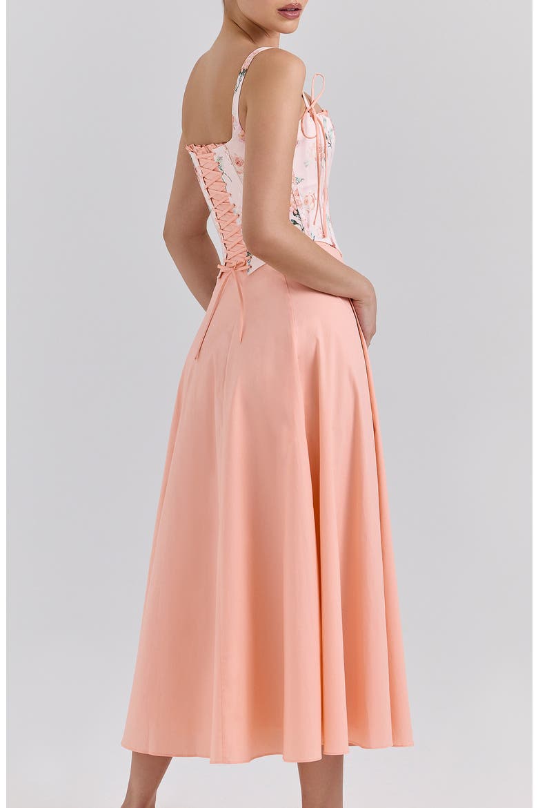 Sade Gathered Corset Cocktail Dress, Alternate, color, TROPICAL PEACH