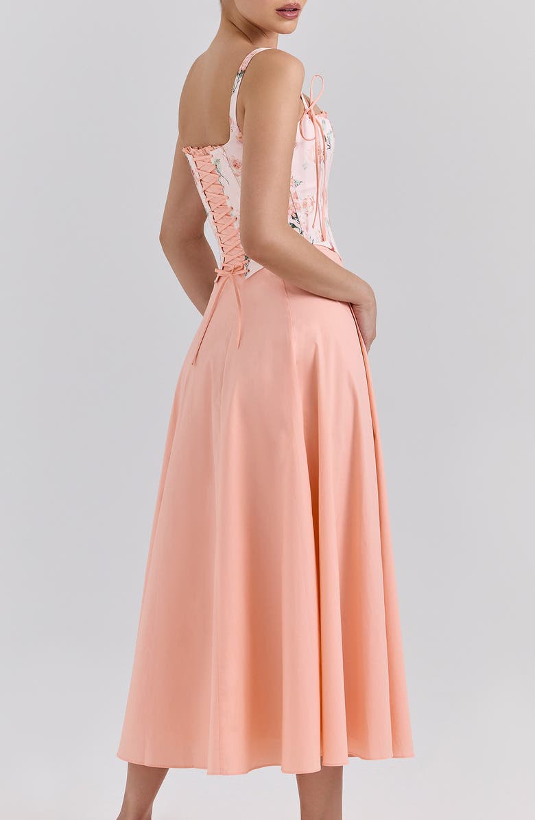 HOUSE OF CB Sade Gathered Corset Cocktail Dress, Alternate, color, Tropical Peach