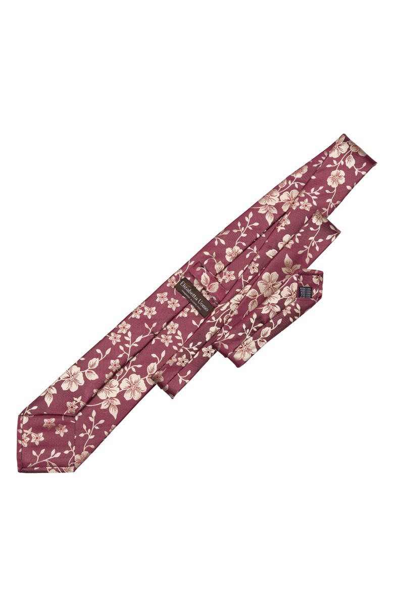 Elizabetta Silvio - Silk Jacquard Tie for Men, Alternate, color, Antique Burgundy