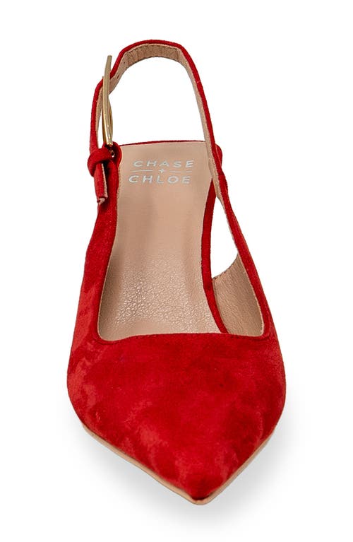Chase & Chloe Chase And Chloe Slingback Pump In Red