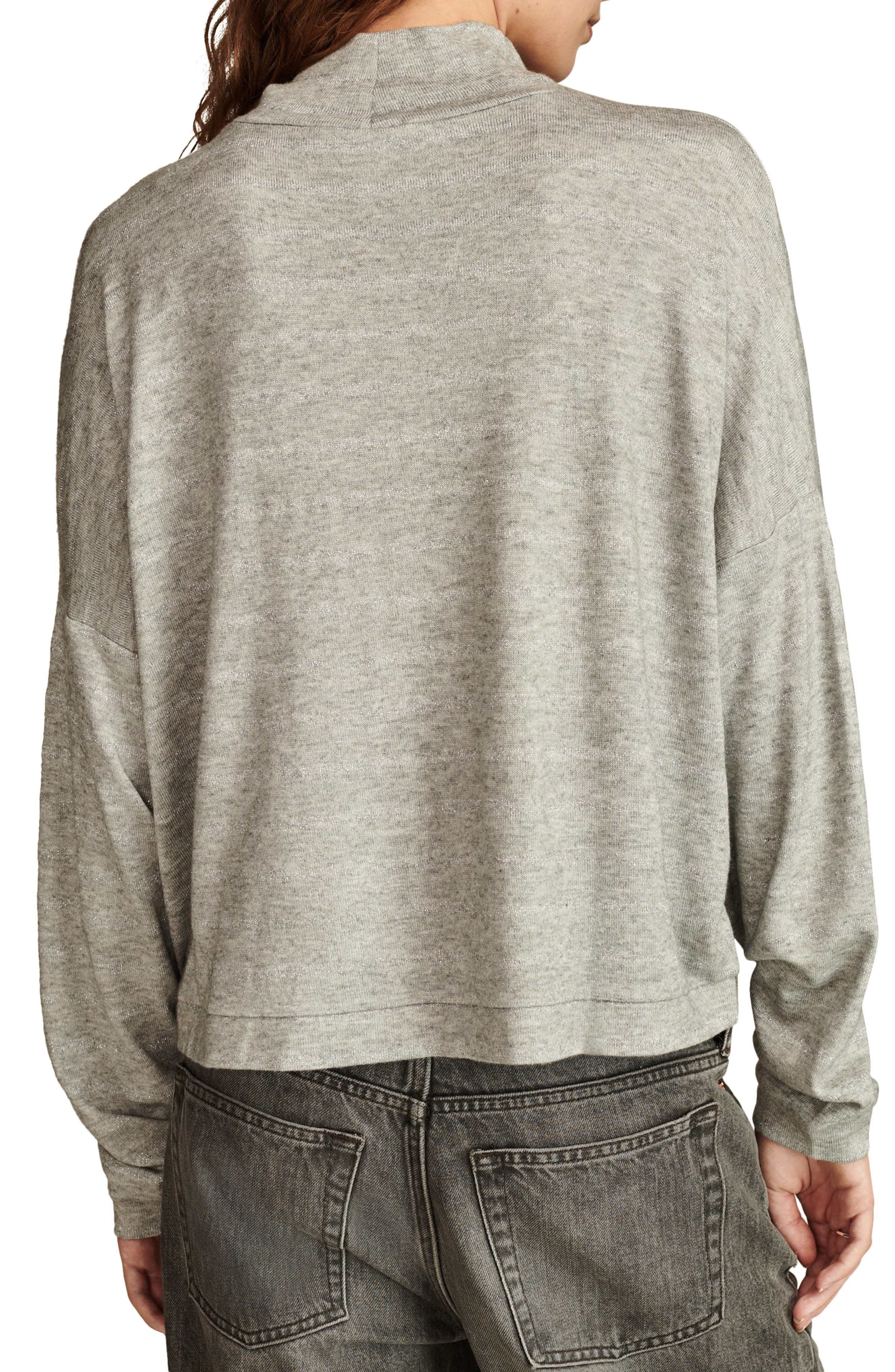 Cloud Shine Stripe Mock Neck Knit Top - image 2