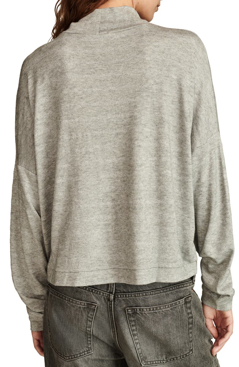 Lucky Brand Cloud Shine Stripe Mock Neck Knit Top, Alternate, color, Grey Stripe