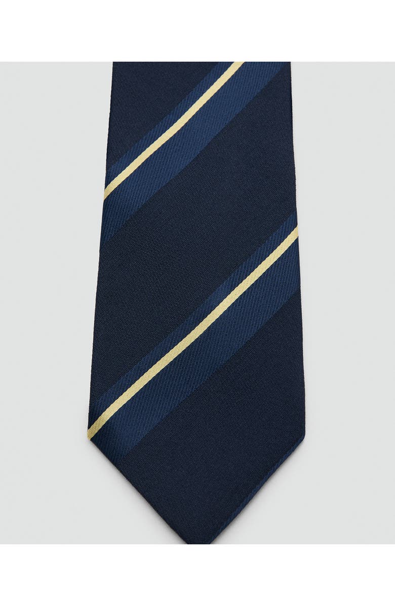 MANGO Combined Stripe Tie, Alternate, color, Navy