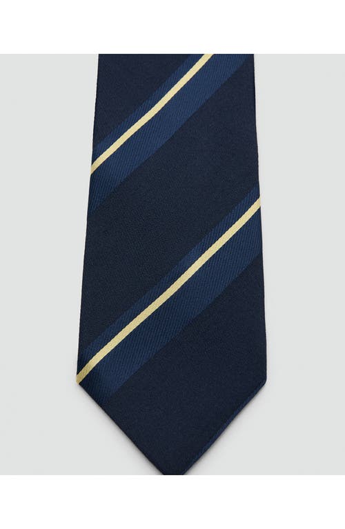 Mango Combined Stripe Tie In Neutral