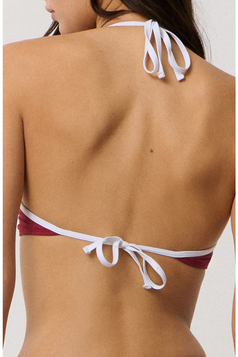 Classic Surf Halter Swim Top, Alternate, color, PLUM