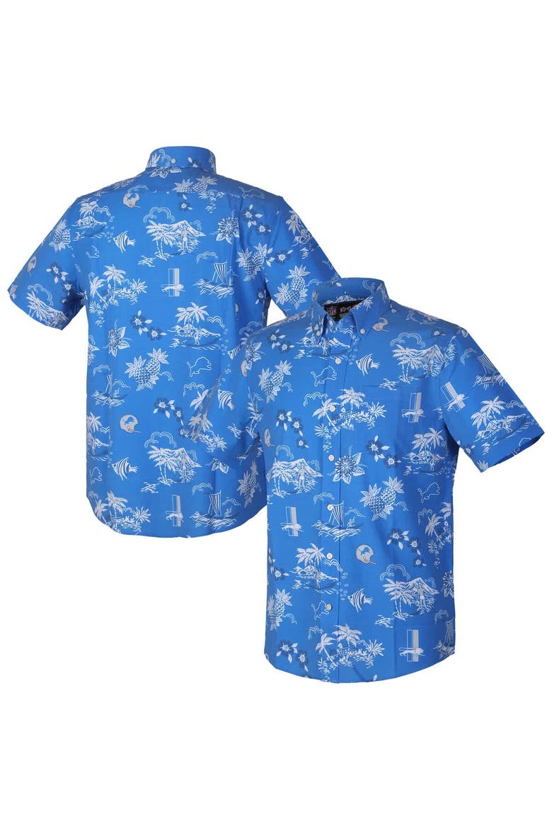 Men's Reyn Spooner Blue Detroit Lions Throwback Kekai Performance Button-Down Shirt, Main, color, Blue