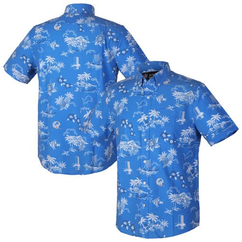 Reyn Spooner Blue Detroit Lions Throwback Kekai Performance Button-down Shirt