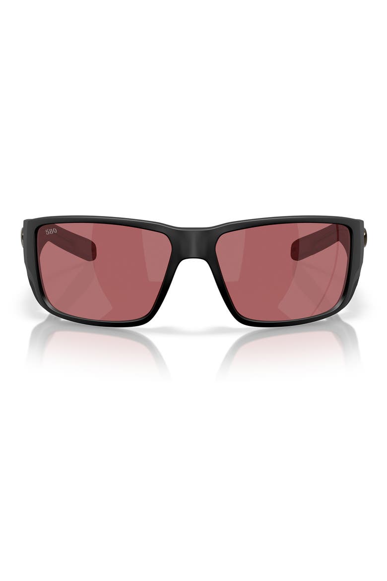 60mm Blackfin Pro Polarized Pillow Sunglasses, Main, color, MATTE BLACK / ROSE 580G