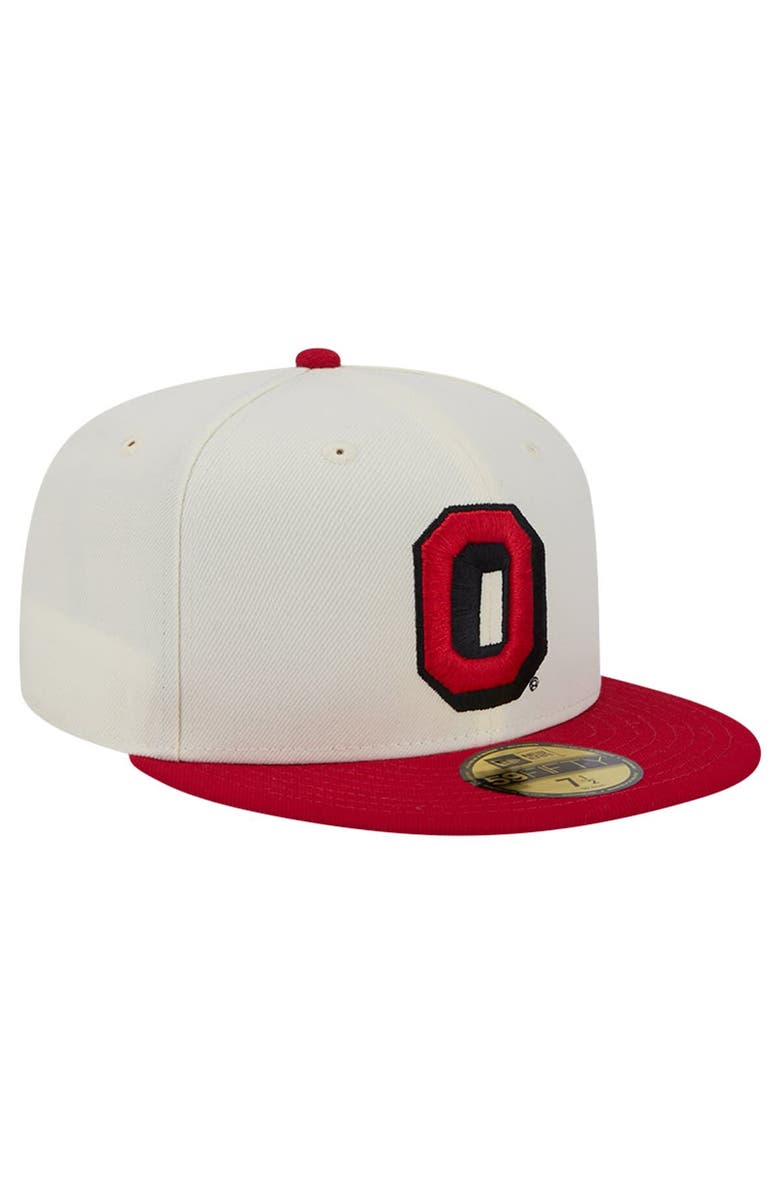 New Era Men's New Era Ohio State Buckeyes Chrome White Vintage 59FIFTY Fitted Hat, Alternate, color, 