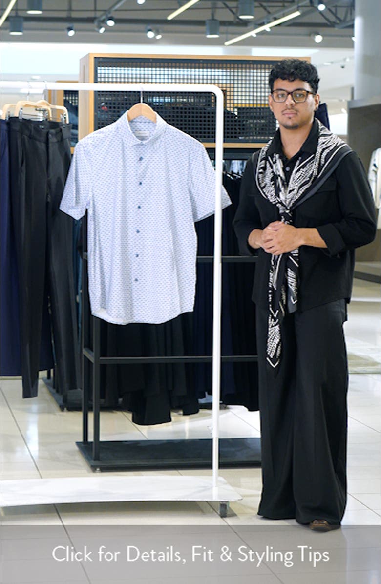 Miles OoohCotton<sup>®</sup> Motorcycle Print Short Sleeve Button-Up Shirt, sales video thumbnail