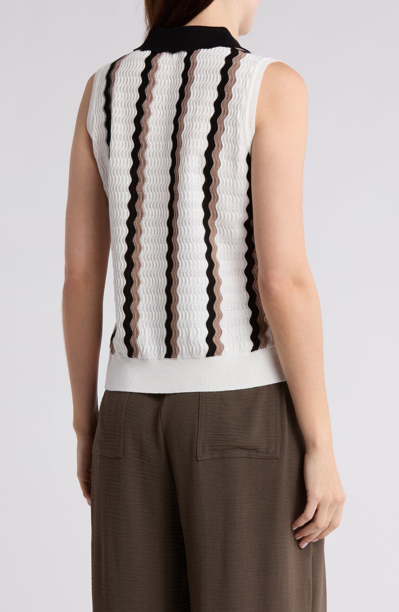 Adrianna Papell Pointillé Polo Sweater, Alternate, color, 