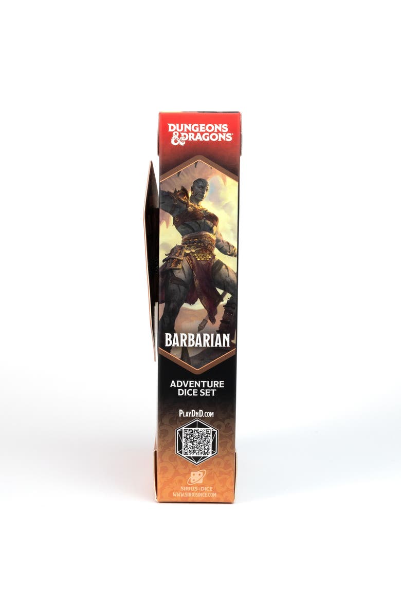 Dungeons & Dragons D&D Adventure Dice Barbarian Orange, 15Pc Rpg Set, Alternate, color, 