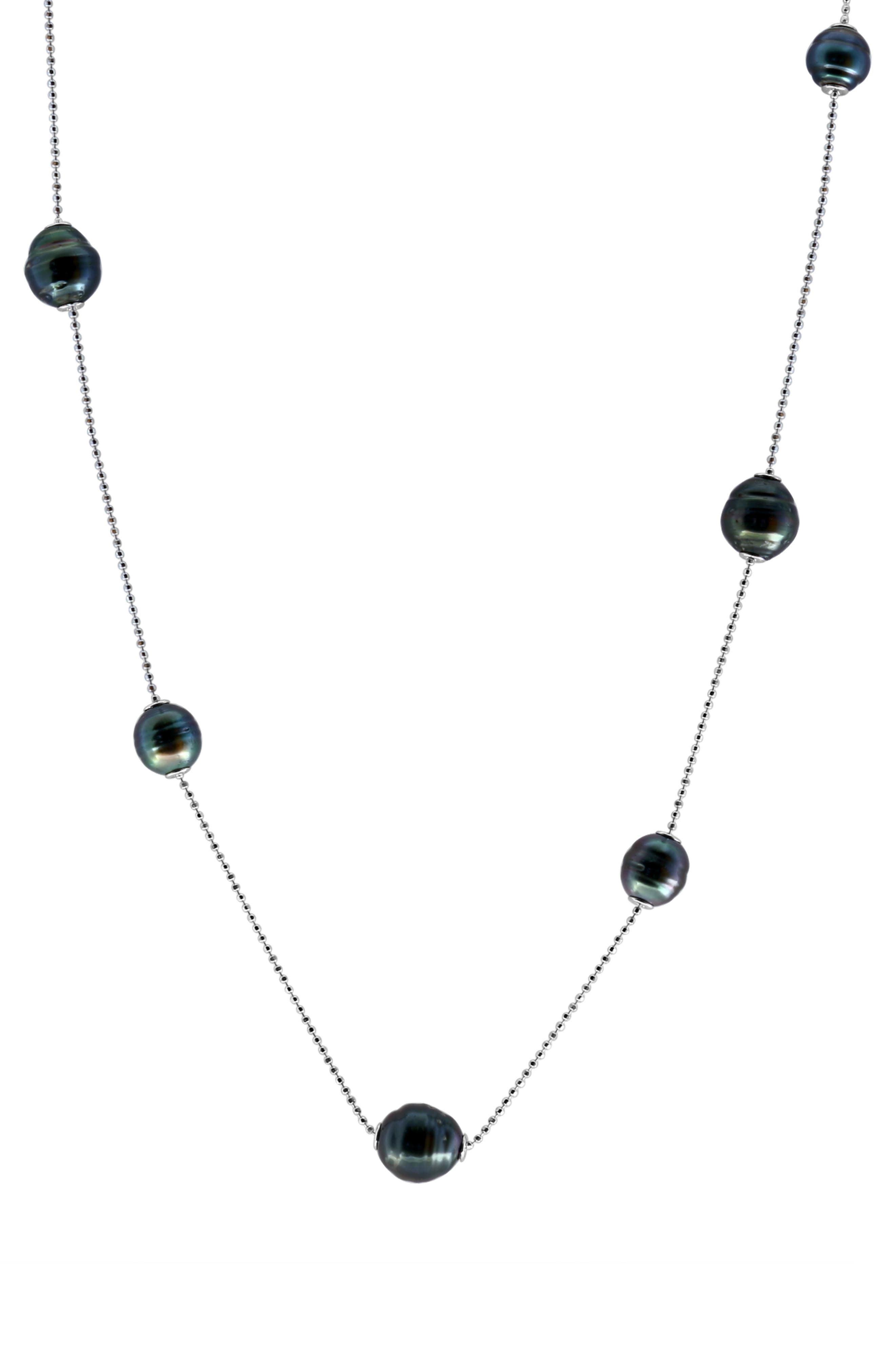 Tahitian Cultured Pearl Station Necklace