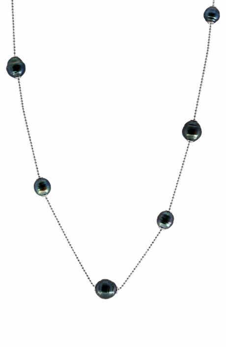 Tahitian Cultured Pearl Station Necklace