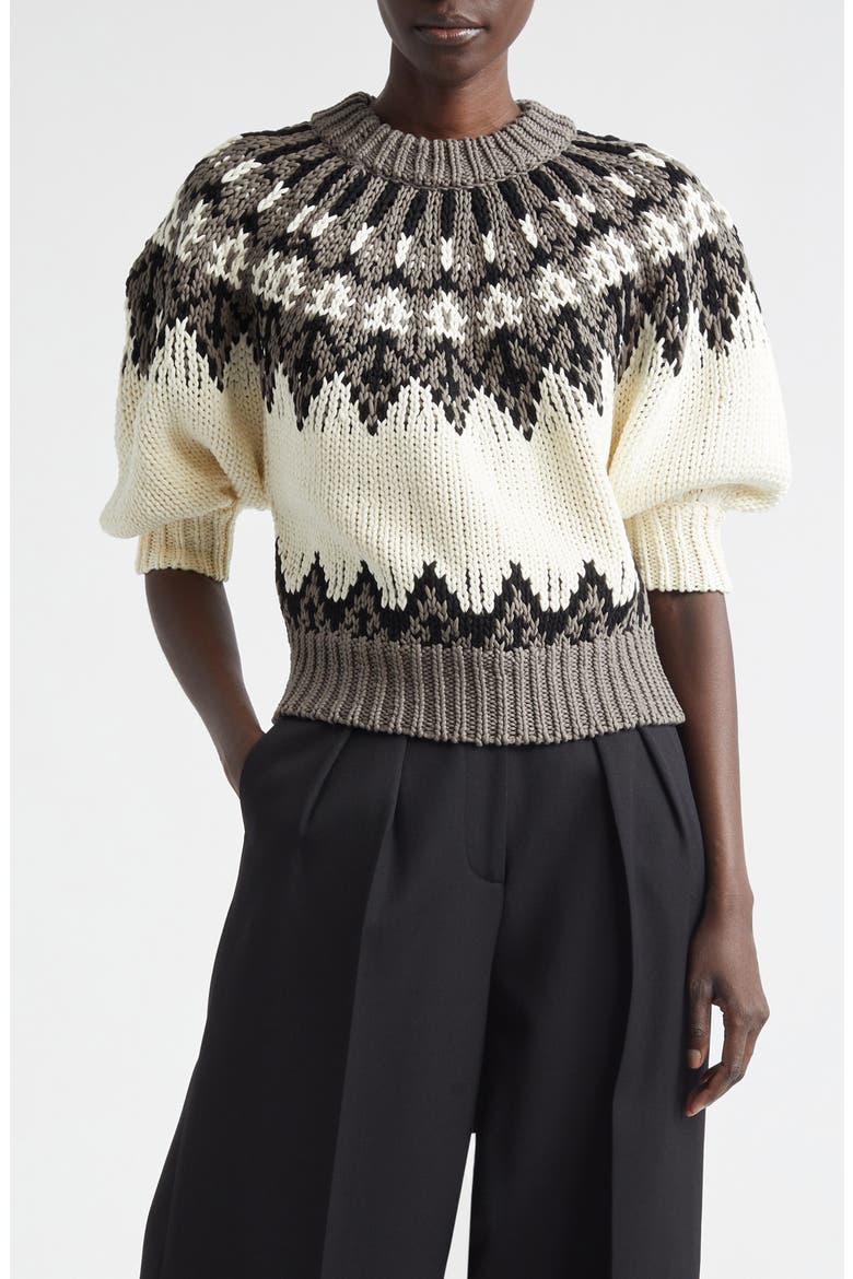 Marty Fair Isle Sweater, Main, color, TOFFEE