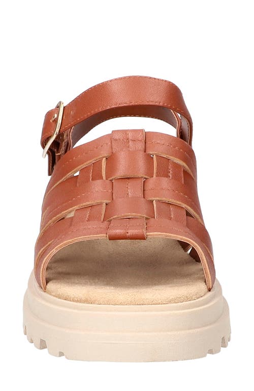 Bella Vita Loni Lug Sole Fisherman Sandal In Dark Tan Leather