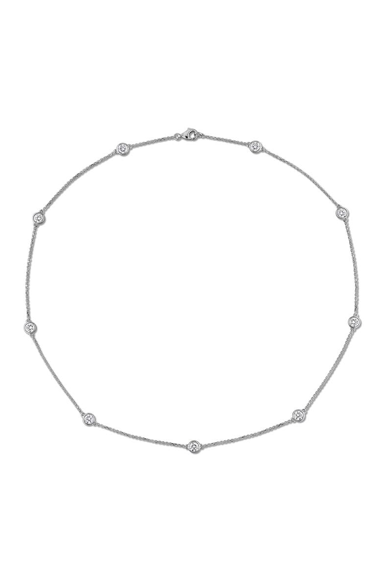 1-4/5 CTW Lab-Grown Diamond Station Necklace 14K, Alternate, color, White Gold