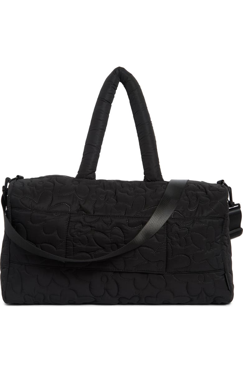 MYTAGALONGS Floral Quilted Duffle with Trolley Pass Pocket, Alternate, color, Black