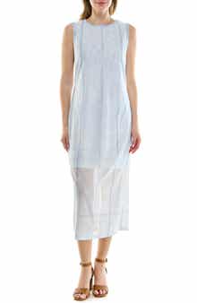 Printed Mesh Midi Tank Dress