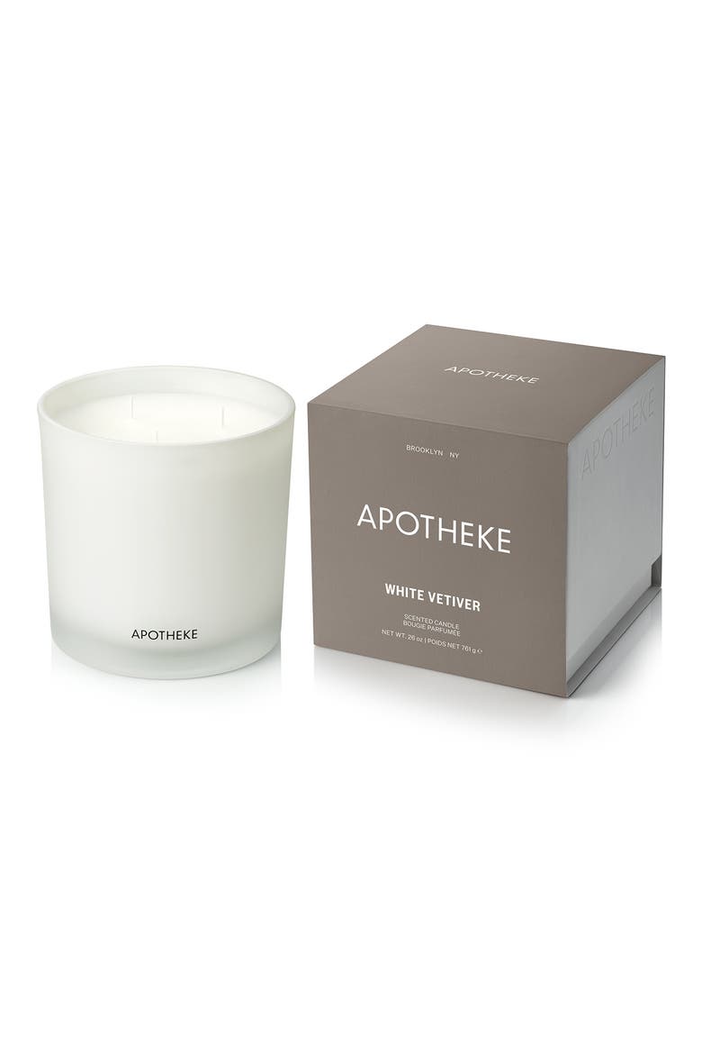 White Vetiver 3-Wick Candle, Main, color, WHITE