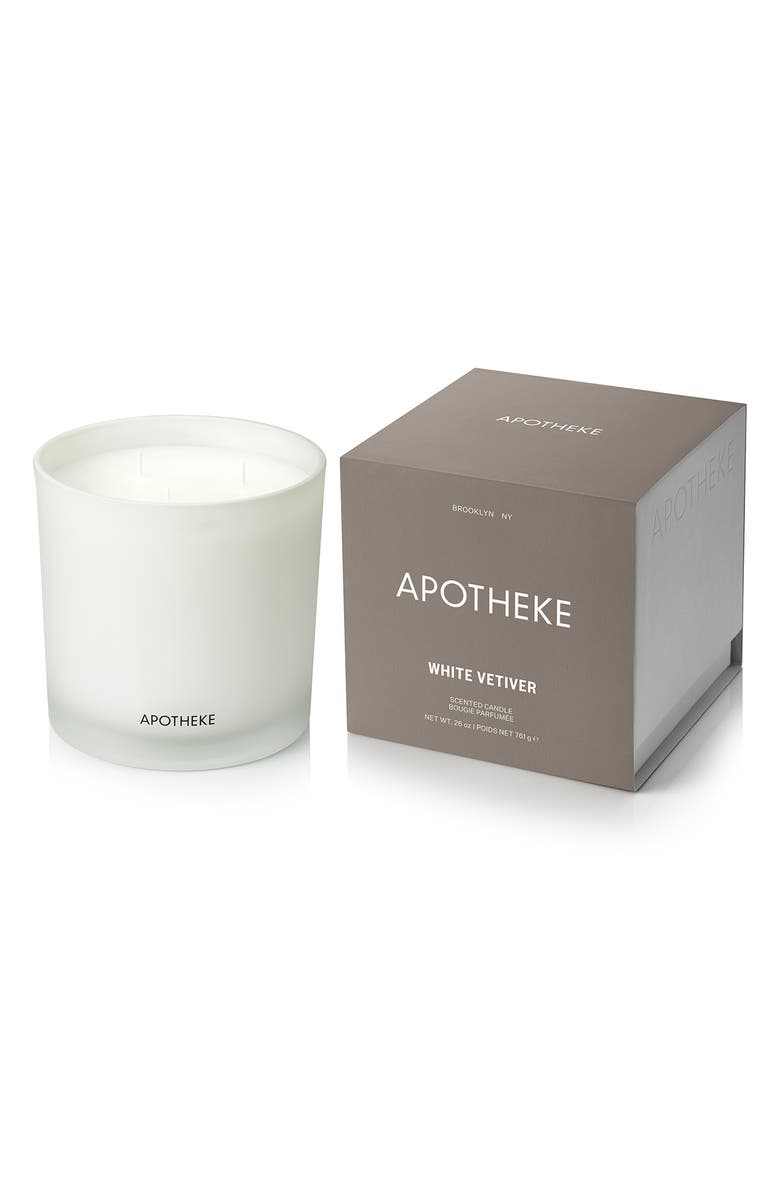 APOTHEKE White Vetiver 3-Wick Candle, Main, color, White