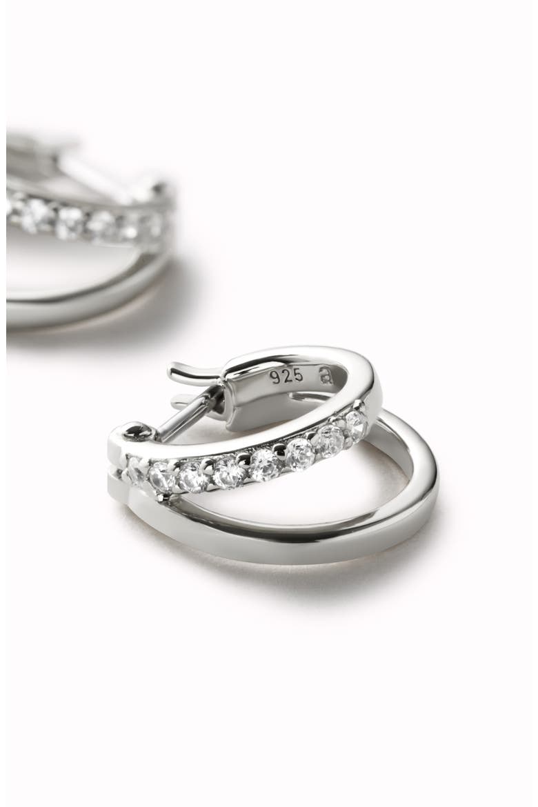 Double Hoop Earrings - Toda Mini Silver, Alternate, color, Silver