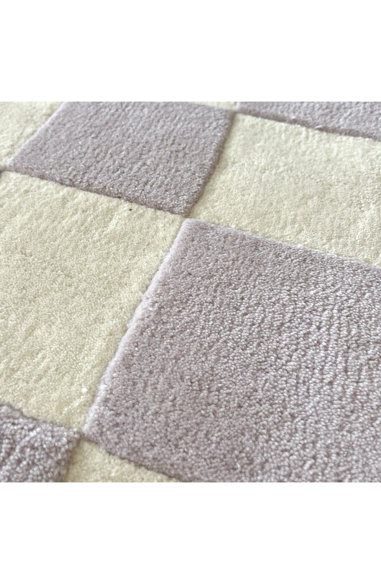 Maison Deux Checkerboard Rug, Alternate, color, Lilac / White