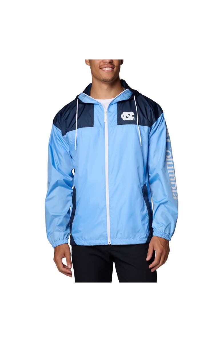Columbia Men's Columbia Carolina Blue North Carolina Tar Heels Flash Challenger II Omni-Shade Full-Zip Hoodie Windbreaker Jacket, Main, color, Blue